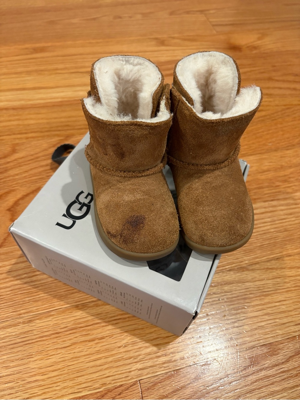 UGG Chestnut Suede Shearling-Lined Toddler Boots